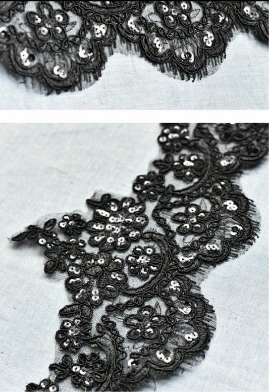 Large size embroidered lace trim